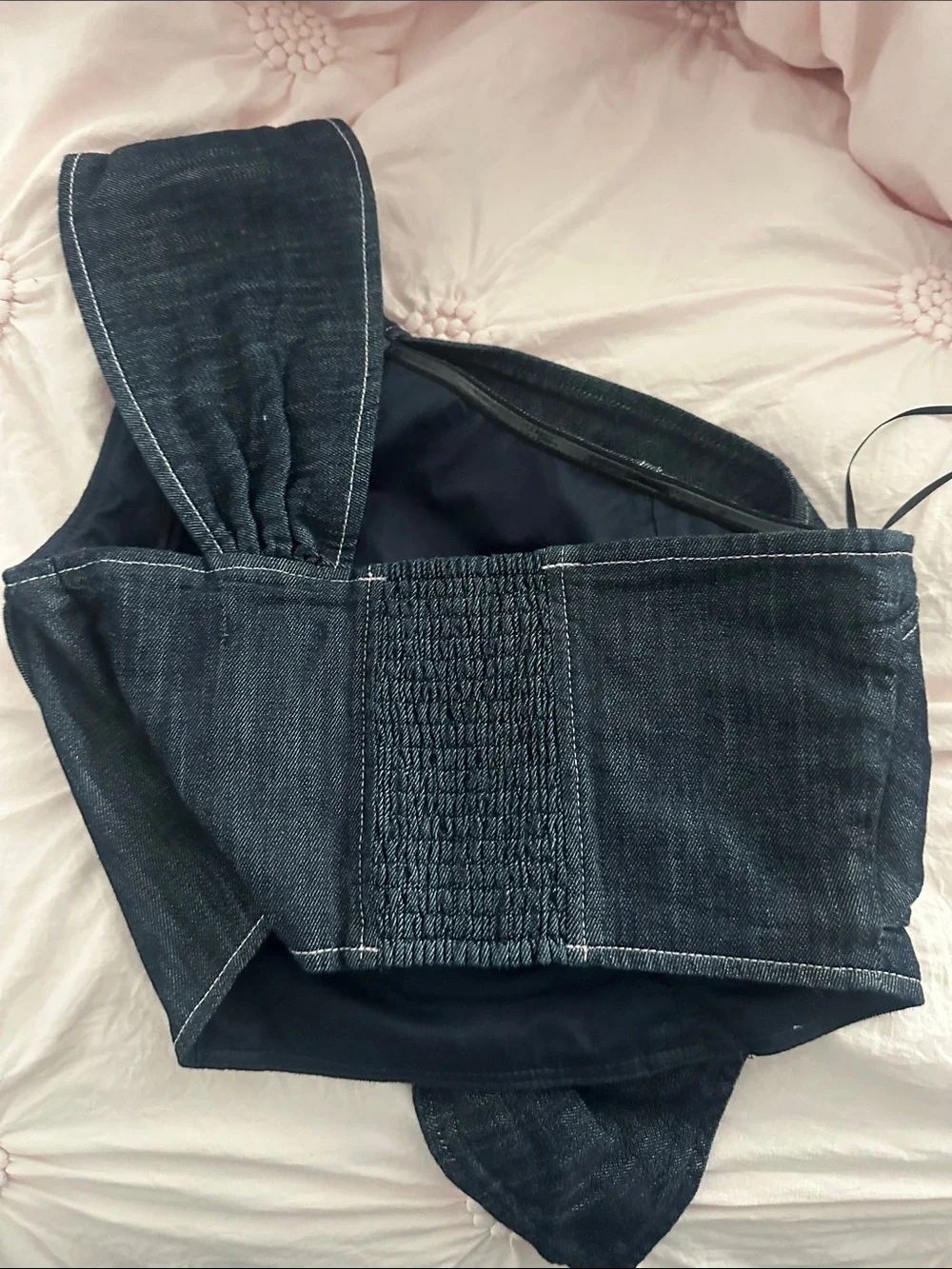 ANTHROPOLOGIE PILCRO one shoulder denim top S - Picture 6 of 8